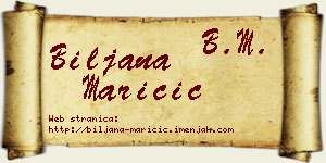 Biljana Maričić vizit kartica